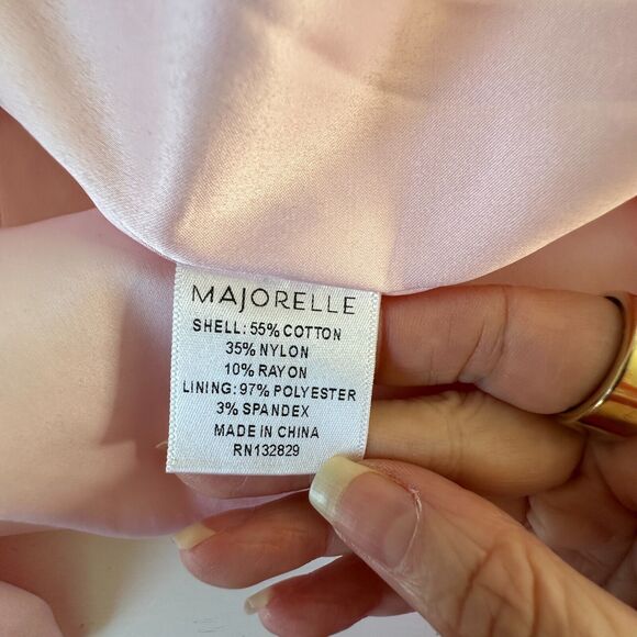 Marjorelle Pale Pink Lace Long Sleeve Tie Waist Kimono Wrap Mini Dress Robe M - Picture 9 of 12